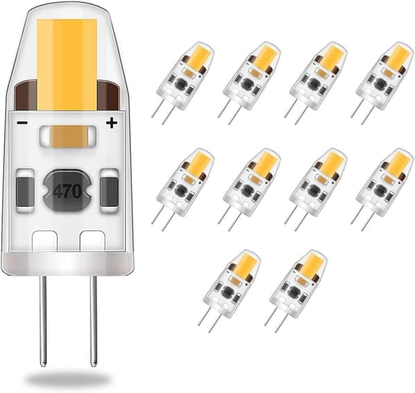 10 stk. LED G4 dæmpbare pærer, 2W, varm hvid, AC/DC 12-24V - Perfet_MGF
