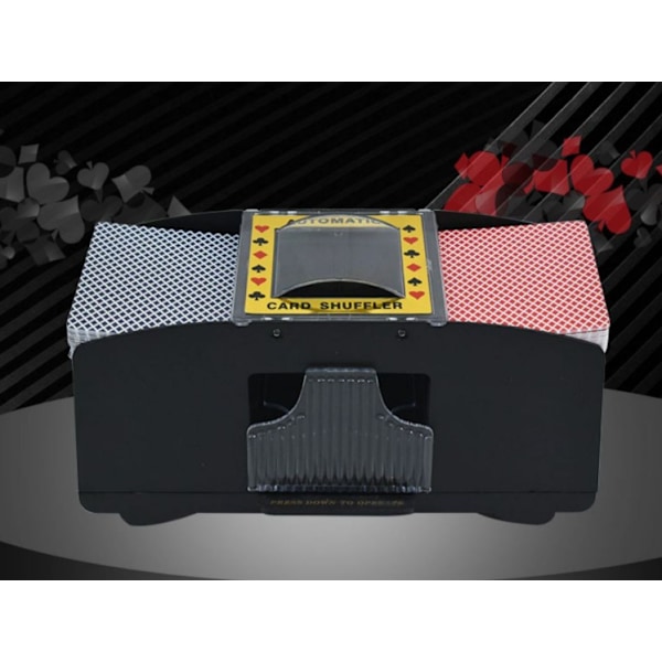 Automatic Card Shuffler - Fast and Portable for 2 Decks Black