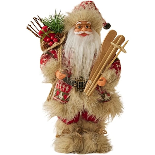 LICHENGTAI Standing Santa Claus, 30cm Christmas Figure for Home & Party Decoration