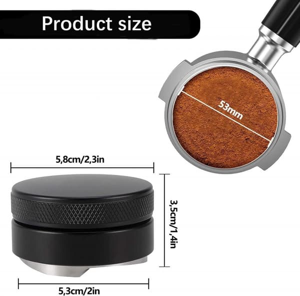 Kaffedistributør - 53 mm Espresso Tamper Leveler Quick Mill Maskine Barista Essentials Sort_yu