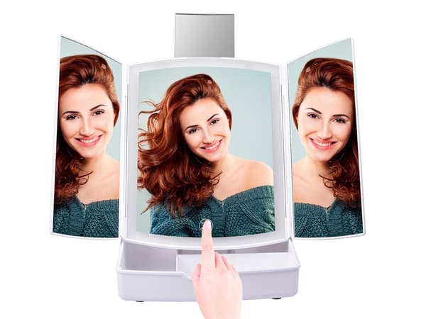 4-i-1 Makeup Spejl LED - Spejl til Makeup – Makeupbord_MGF