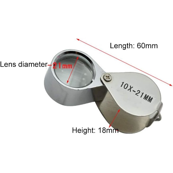 3-delad 10X/20X/30X Juvelerars Lupp Glas Diamant Lupp Metall