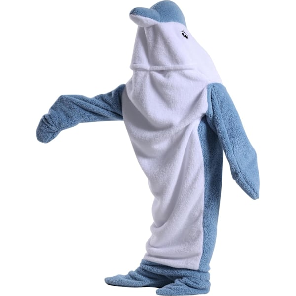 Barn unisex jumpsuits, 2023 kostyme dyreonesie nattkjole pyjamas hettegenser cosplay kigurum nattøy jul Halloween Delfin1 170