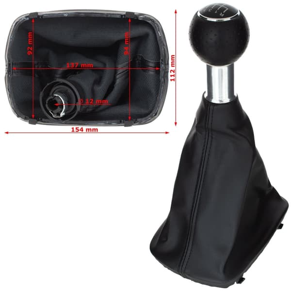 Audi A6 C6 04-11 SORT gearknop + SORT manchet_MGF