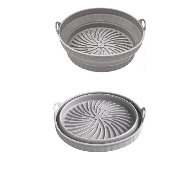 Silikone Airfryer Foring - Rund, Grå Grey