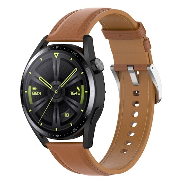 Äkta Läder Armband Smartwatch (22 mm) Brun 20