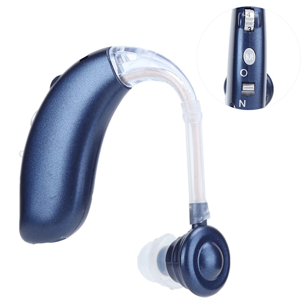 Bluetooth Digital Oppladbart Hørselshjelpemiddel Klar Lydforsterker for Hørselshemmede 100-240V EU-kontakt Blå 1.2