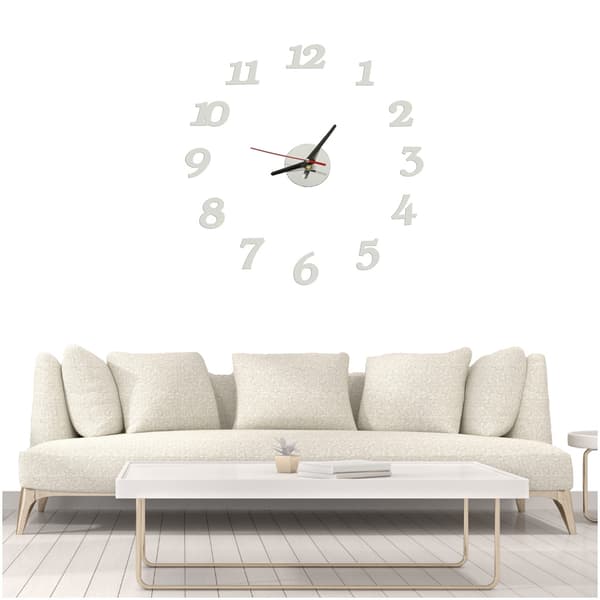 Väggur / Väggklocka med Lösa Siffror - 70-130 cm_MGF Silver