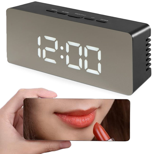 Väckarklocka med LED & Termometer - Klocka_MGF Black