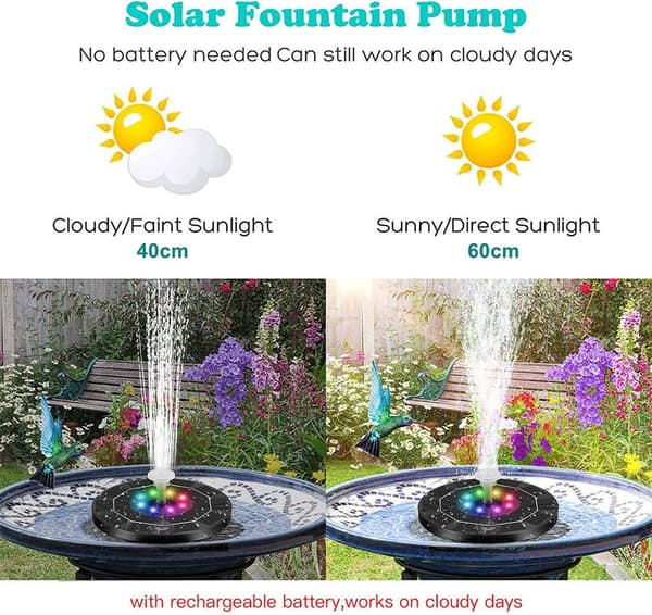 Solcellefontene Solcellefontene Vannfontene LED / Vannpumpe - WELLNGS black