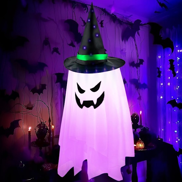 Purple Halloween hanging ghost, LED luminous ghost, halloween party decoration