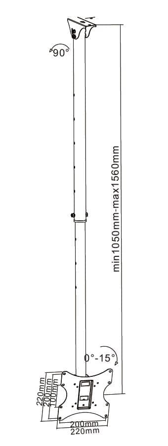LCD Takfäste, Svart_MGF