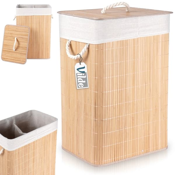 Beige vaskekurv i bambus, 70 l_MGF