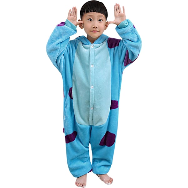 Barn unisex jumpsuit, 2023 kostymdjur onesie nattklänning pyjamas huvtröja cosplay kigurumi nattkläder jul halloween Sullivan 100