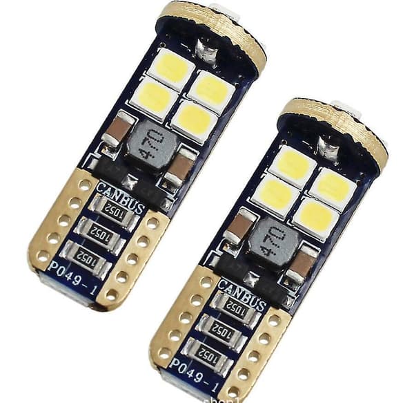 2X Glasbase T10 W 5W LED SMD Interiør Display Belysningslampe Ny_MGF