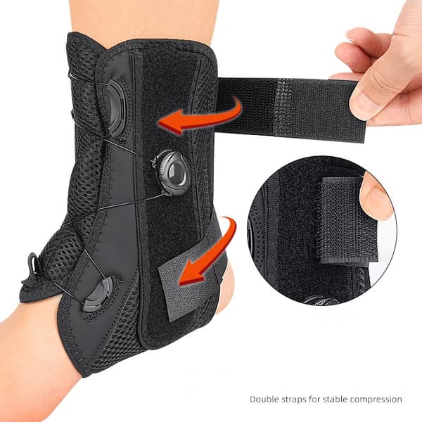 Adjustable Ankle Support with Rotary Knob - Compression Support with Aluminum Plate and Steel Wire S S