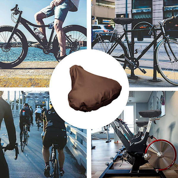 2-pack Waterproof Saddle Cover with Drawstring / Rain Cover for Bicycle Saddle Brown Brown