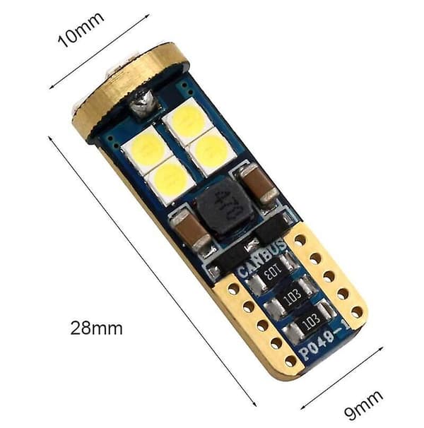 2X Glasbase T10 W 5W LED SMD Interiør Display Belysningslampe Ny_MGF
