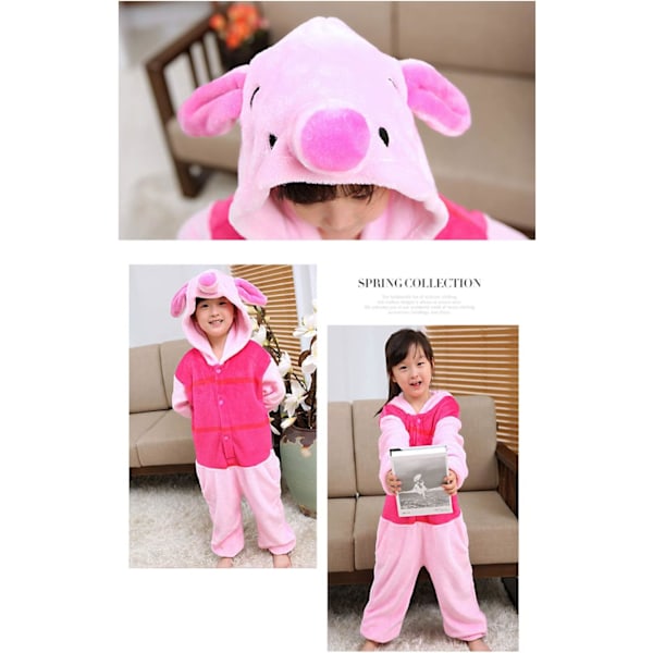 Barn/Unisex Fancy Dress Dyre Kostyme Onesie Pyjamas Jumpsuit Cosplay Kigurumi Jul Halloween Fancy Dress Smågrisslit 120