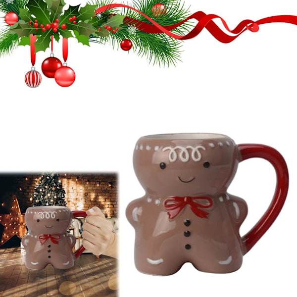 Christmas Ceramic Cup Coffee Cup 350ml Cute Gingerbread Man Water Cup Christmas Cup Cup Winter Cup Hot Drink Christmas Coffee Cup For Family Coffee