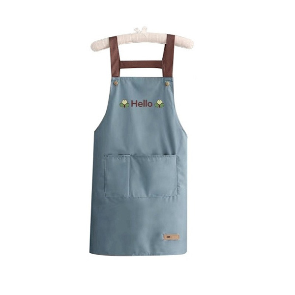 Sleeveless Apron - Waterproof and Oil-proof Kitchen Apron with Hand Drying Function Blue Blue