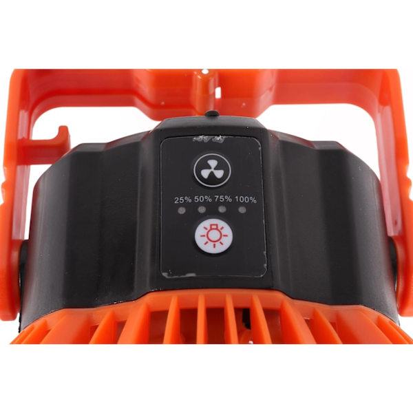 Trådløs Ventilator - Campingventilator med LED-lys og Krog_MGF Orange