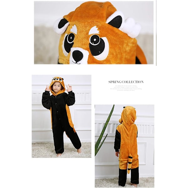 Børne/Unisex Fancy Dress Dyrekostume Onesie Pyjamas Jumpsuit Cosplay Kigurumi Jul Halloween Fancy Dress Tvättbjörn 140