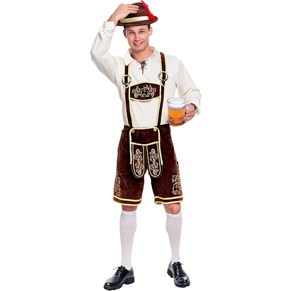 Oktoberfest-dräkt för män, tysk dräkt för bayersk oktoberfest, maskeraddräkt för halloween eller ölfester