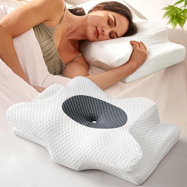 Orthopedic Contoured Pillow with Cooling Cover - Large Size