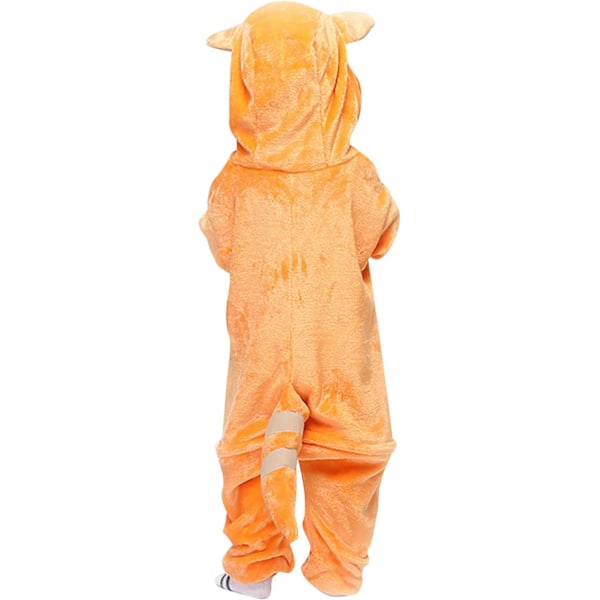 Barn unisex jumpsuit, 2023 kostymdjur onesie nattklänning pyjamas huvtröja cosplay kigurumi nattkläder jul halloween Orangecat 110