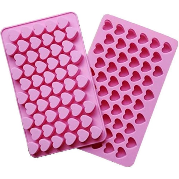 Mini Hjerteformede Silikoneforme til Isterninger/Chokoladeforme Rosa