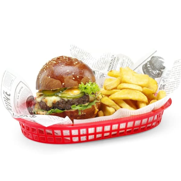 Soikea punainen leipäkori, 6 kpl - Hendi 426319_MGF