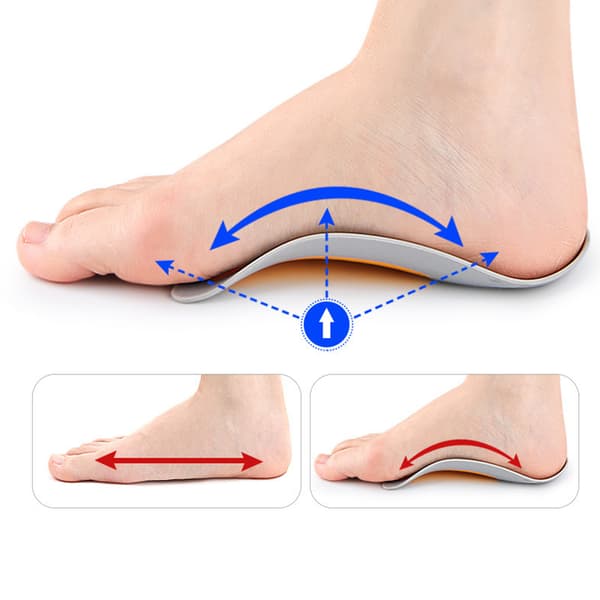 Half insole with arch support, breathable and comfortable Grey L Grey L