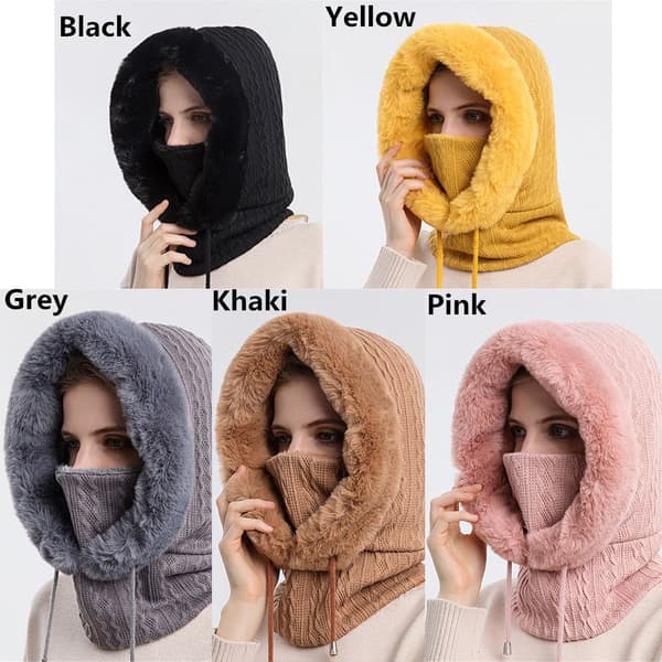 Vinter Varm Kashmir Halsvärmare Skidor Vindtät Mössa Beanies Grå_MGF gray