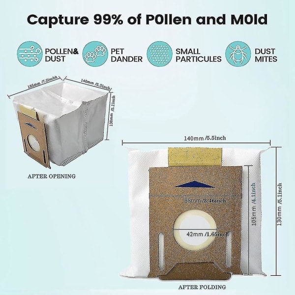 11 pölynimuripussia Ecovacs Deebot T8 T9 Aivi Max, N8 Pro + -malleille