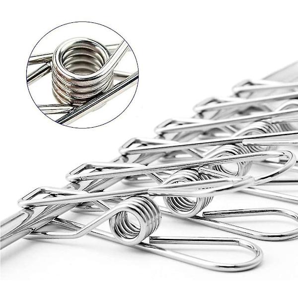 Stainless Steel Sock Dryer with 36 Clothespins, Windproof Rectangular Small Drying Rack with Clips for Socks and Underwear