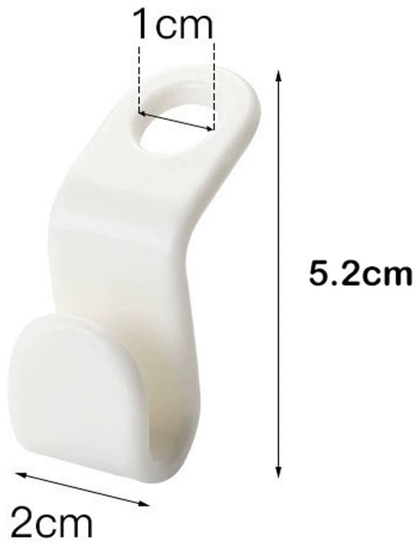 Vaatekoukut, 20 kpl valkoinen, 5,2x2cm, vaatekaappikoukku takeille ja puseroille