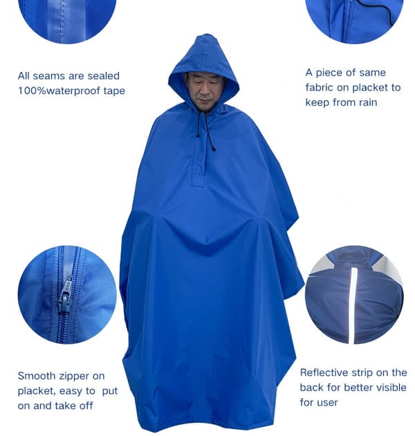 Vedenpitävä ponchopeite pyörätuoleille Sininen Blue