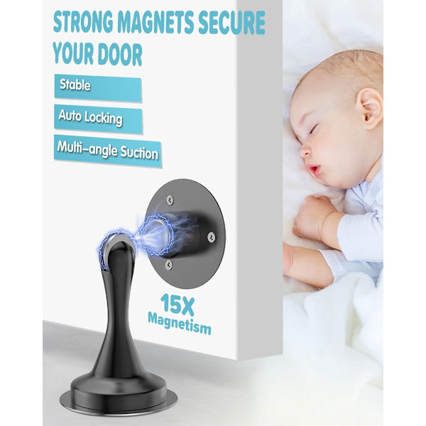 Magnetisk dörrstoppare - 2-pack - Hög kvalitet - Hållbar - Praktisk
