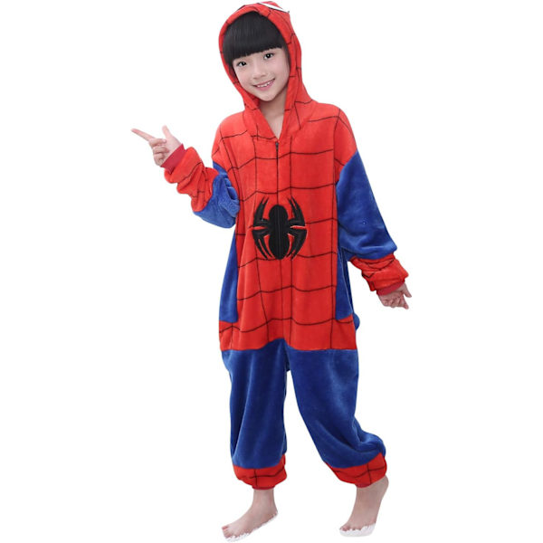 Lasten unisex-hyppyasu, 2023 eläinpuku onesie yöpaita pyjama huppuinen yöasu cosplay kigurumi yöasu joulu halloween Spiderman23 110