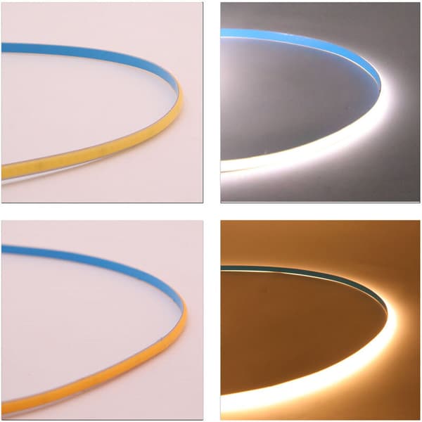 5M LED-remsa, varmvit dimbar LED-ljusremsa, 12V silikon klippbar flexibel neonbelysning för sovrum, kök, dekoration_MGF
