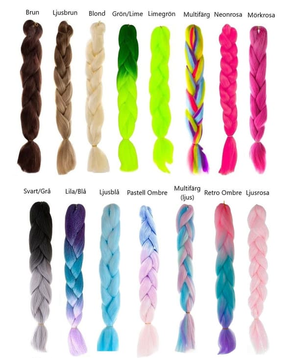 Jumbo Braid / Lisäkehiusletti - 60 cm_MGF Ljusrosa