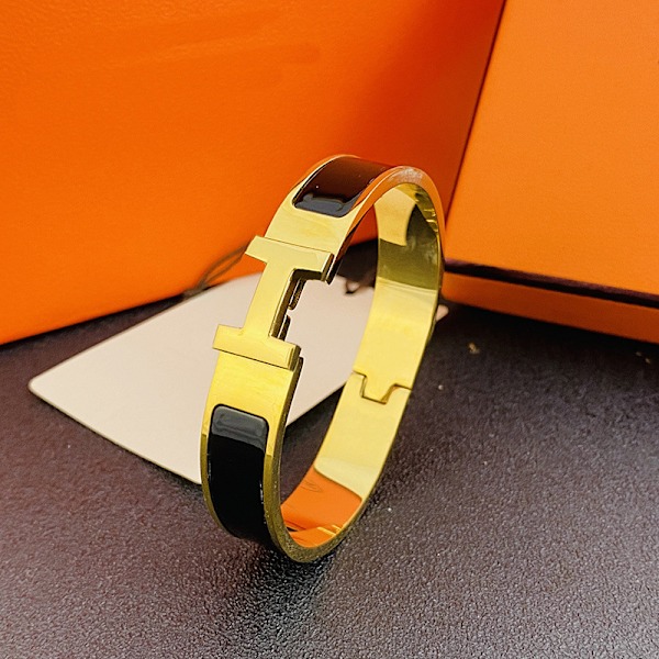 H Armband, 18K H-bokstavsspänne för män och kvinnor, armband i rostfritt stål för par, guld svart gold black