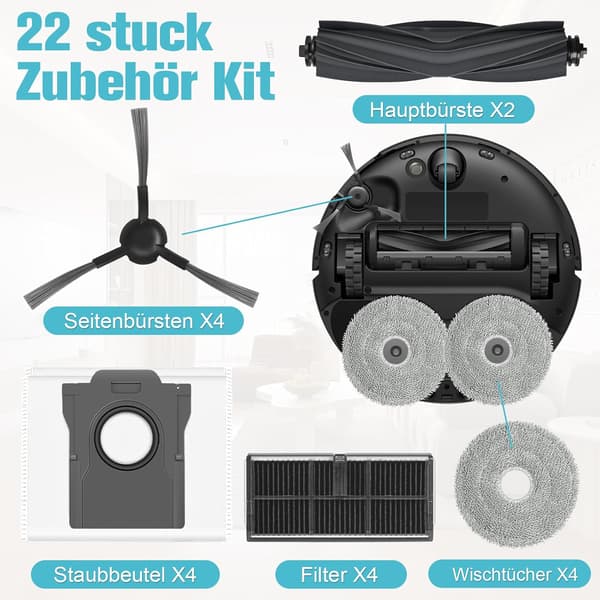 Replacement Kit Compatible with Xiaomi Mova E30 Ultra/X30 Ultra Accessory Set for Optimal Cleaning