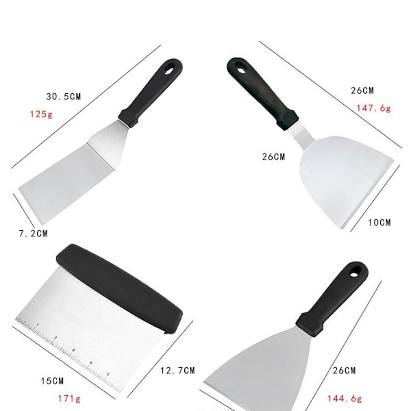 Lxgkrel Grillvender Hamburgerender Grillspade Grillbestikk Sett Spader KLB