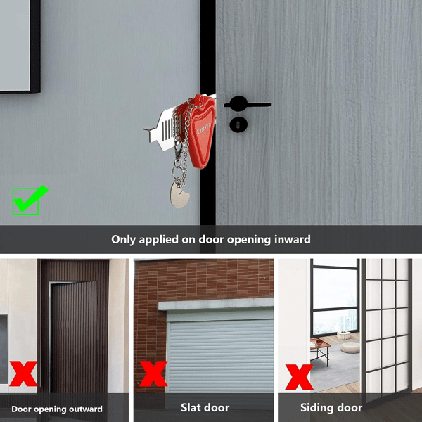Portable Door Lock for Extra Security in Hotels Red Red