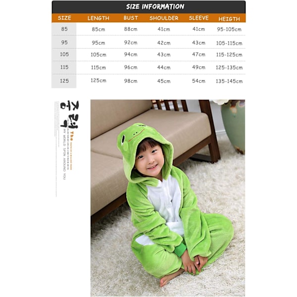 Barn unisex jumpsuit, 2023 kostymdjur onesie nattklänning pyjamas huvtröja cosplay kigurumi nattkläder jul halloween Groda 100