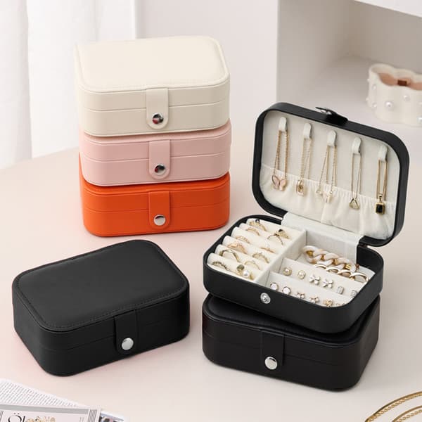 PU Leather Jewelry Box Black Black