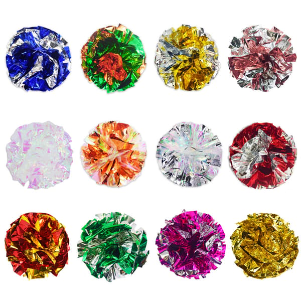 6 cm Raslende Bolde til Kat, Farverige Mylar Bolde til Husdyrkatte (12
