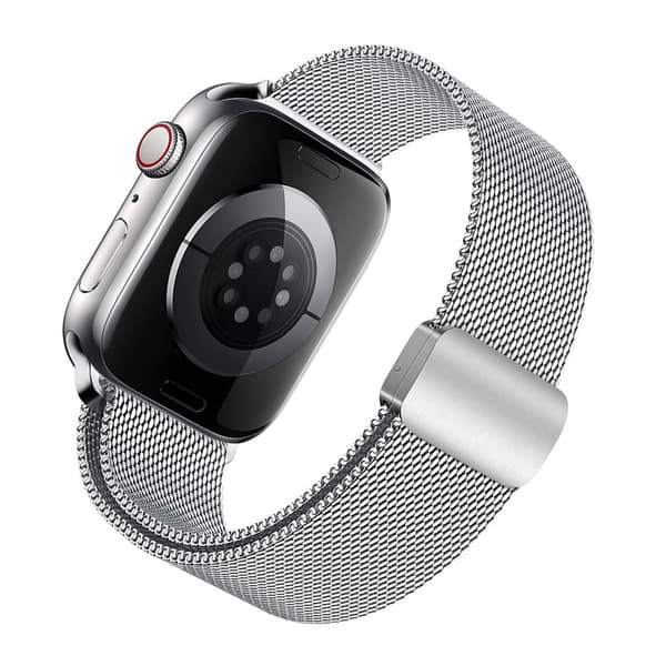 Milanesisk armbånd i rustfritt stål i grafitt til Apple Watch Sølv S Silver S